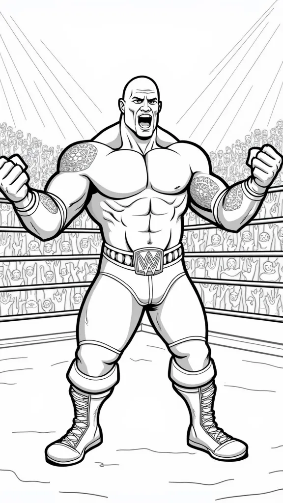 the rock wwe coloring pages